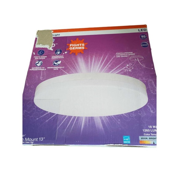 Sylvania 13" 120V 18W 100W White Integrated LED Dimmable Flush Mount 3500K - Picture 5 of 7